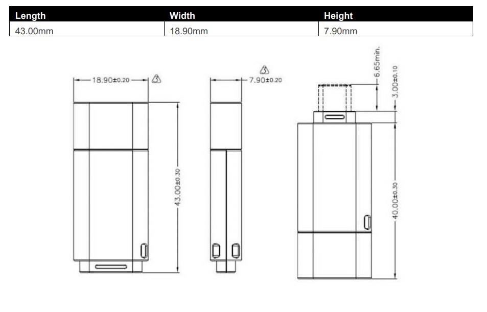 Mechanical Drawing - Apacer Technology Inc. UV110-UFD7 USB Flash Drives